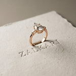 Three Stone Elowen Engagement Ring  3.30ctw Pear Lab Grown Diamond