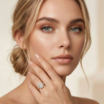 Three Stone Elowen Engagement Ring  3.30ctw Pear Lab Grown Diamond