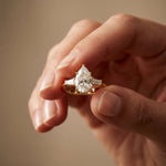Three Stone Elowen Engagement Ring  3.30ctw Pear Lab Grown Diamond