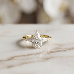 Three Stone Elowen Engagement Ring  3.30ctw Pear Lab Grown Diamond