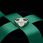 Three Stone Elowen Engagement Ring  3.30ctw Pear Lab Grown Diamond