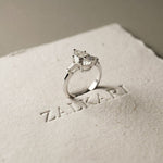 Three Stone Elowen Engagement Ring  3.30ctw Pear Lab Grown Diamond