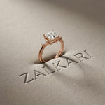 Princess Cut Lab Grown Diamond Seraphielle Three Stone Engagement Ring