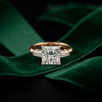 Princess Cut Lab Grown Diamond Seraphielle Three Stone Engagement Ring