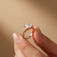 Princess Cut Lab Grown Diamond Seraphielle Three Stone Engagement Ring