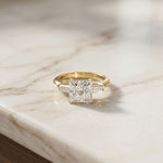 Princess Cut Lab Grown Diamond Seraphielle Three Stone Engagement Ring