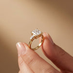 Princess Cut Lab Grown Diamond Seraphielle Three Stone Engagement Ring