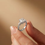 Princess Cut Lab Grown Diamond Seraphielle Three Stone Engagement Ring
