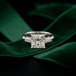 Princess Cut Lab Grown Diamond Seraphielle Three Stone Engagement Ring