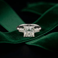 Princess Cut Lab Grown Diamond Seraphielle Three Stone Engagement Ring