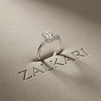 Princess Cut Lab Grown Diamond Seraphielle Three Stone Engagement Ring