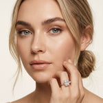 Emerald Cut Lab Grown Diamond Aurevielle Three Stone Gold Ring
