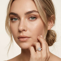 Emerald Cut Lab Grown Diamond Aurevielle Three Stone Gold Ring