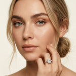 Emerald Cut Lab Grown Diamond Aurevielle Three Stone Gold Ring
