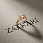 Round Lab Grown Diamond Celestia Three Stone White Gold Ring