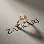 Round Lab Grown Diamond Celestia Three Stone White Gold Ring