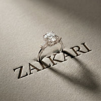 Round Lab Grown Diamond Celestia Three Stone White Gold Ring
