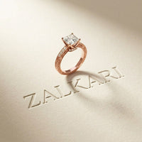 2.20CTW Asscher Cut Vintage Pavé Lab Grown Diamond Ring For Women Rose Gold