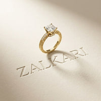 2.20CTW Asscher Cut Vintage Pavé Lab Grown Diamond Ring For Women Gold