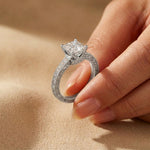 2.20CTW Asscher Cut Vintage Pavé Lab Grown Diamond Ring For Women White