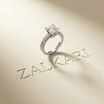 2.20CTW Asscher Cut Vintage Pavé Lab Grown Diamond Ring For Women White