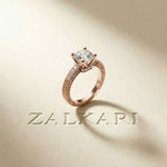 2.20CTWCushion Vintage Milgrain Lab Grown Diamond Engagement Ring For Women Rose Gold