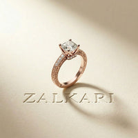2.20CTWCushion Vintage Milgrain Lab Grown Diamond Engagement Ring For Women Rose Gold