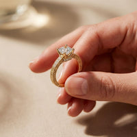 2.20CTWCushion Vintage Milgrain Lab Grown Diamond Engagement Ring For Women Gold