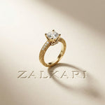 2.20CTWCushion Vintage Milgrain Lab Grown Diamond Engagement Ring For Women Gold