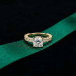 2.20CTWCushion Vintage Milgrain Lab Grown Diamond Engagement Ring For Women Gold