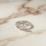 2.20CTWCushion Vintage Milgrain Lab Grown Diamond Engagement Ring For Women White