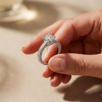 2.20CTWCushion Vintage Milgrain Lab Grown Diamond Engagement Ring For Women White