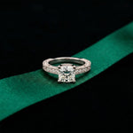 2.20CTWCushion Vintage Milgrain Lab Grown Diamond Engagement Ring For Women White