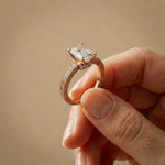 2.20CTW Emerald Cut Vintage Engraved Lab Grown Diamond For Women Rose Gold
