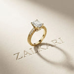 2.20CTW Emerald Cut Vintage Engraved Lab Grown Diamond For Women Gold