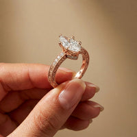 2.25CTW Marquise Antique Inspired Lab Grown Diamond  Ring For Women Rose Gold