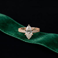 2.25CTW Marquise Antique Inspired Lab Grown Diamond  Ring For Women Rose Gold