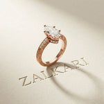 2.25CTW Marquise Antique Inspired Lab Grown Diamond  Ring For Women Rose Gold