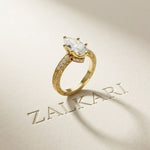 2.25CTW Marquise Antique Inspired Lab Grown Diamond  Ring For Women Gold