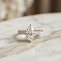 2.25CTW Marquise Antique Inspired Lab Grown Diamond  Ring For Women White