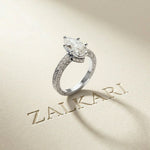 2.25CTW Marquise Antique Inspired Lab Grown Diamond  Ring For Women White