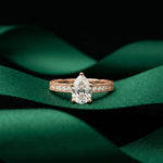2.20CTW Pear Cut Vintage Scrollwork Lab Grown Diamond For Women Rose Gold