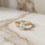 2.20CTW Pear Cut Vintage Scrollwork Lab Grown Diamond For Women Gold
