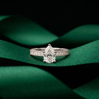 2.20CTW Pear Cut Vintage Scrollwork Lab Grown Diamond For Women White