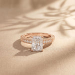 2.20CTW Radiant Cut Ornate Vintage Lab Grown Diamond For Women Rose Gold
