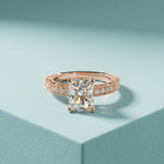 2.20CTW Radiant Cut Ornate Vintage Lab Grown Diamond For Women Rose Gold