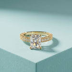 2.20CTW Radiant Cut Ornate Vintage Lab Grown Diamond For Women Gold