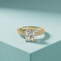 2.20CTW Radiant Cut Ornate Vintage Lab Grown Diamond For Women Gold