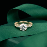 2.20CTW Round Cut Vintage Filigree Lab Grown Diamond For Women Gold