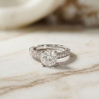 2.20CTW Round Cut Vintage Filigree Lab Grown Diamond For Women white